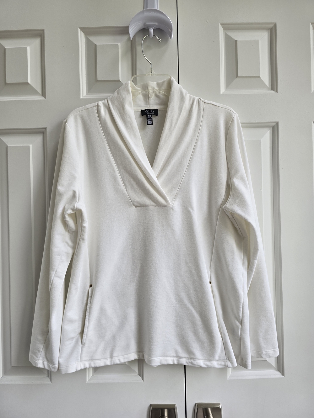 Jones New York Ivory Shawl-Collar Pullover